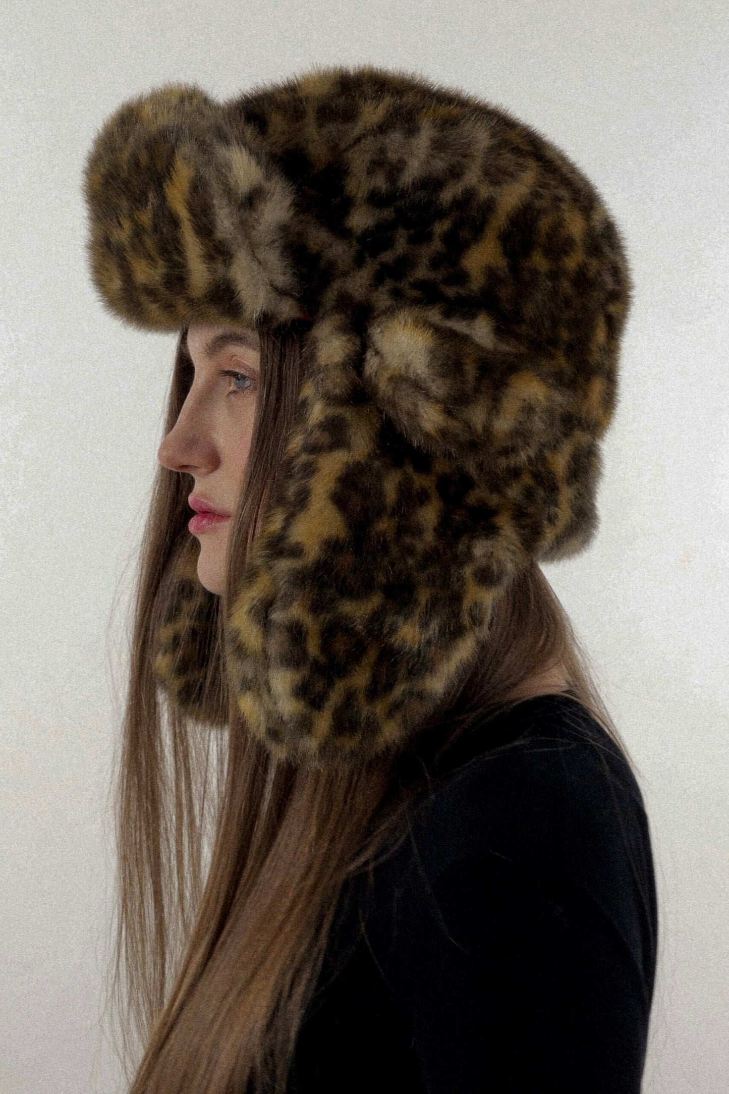 Shearling aviator hat.06 Leopard